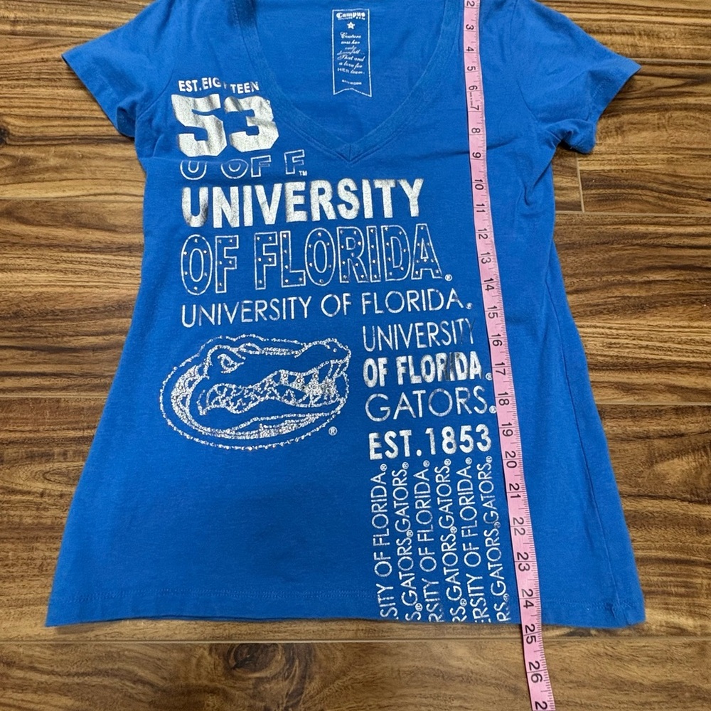 Campus couture, U of F blue sparkle t-shirt, size Medium - Picture 2 of 5